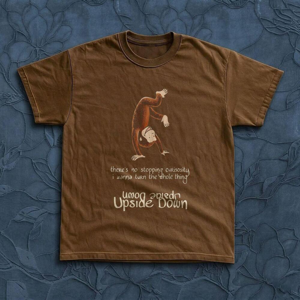 Gildan Curious George Upside Down Design T-Shirt